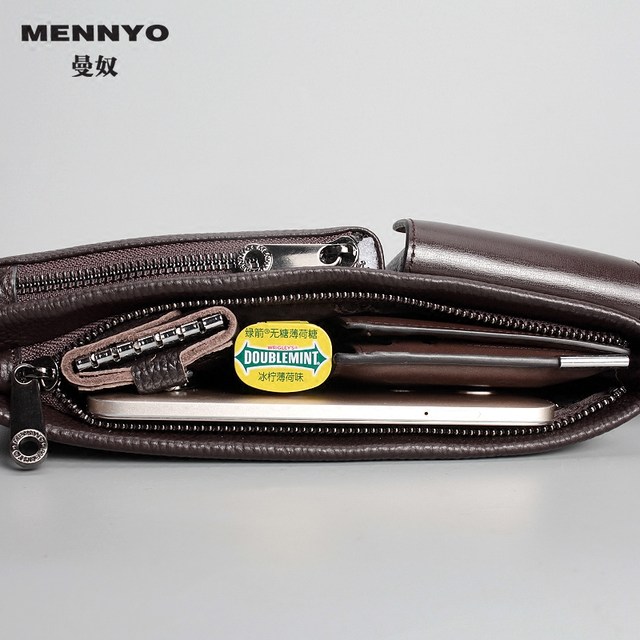 Manukau leather multifunction pockets male outdoor sports Korean cigarette forefront layer of leather men's chest bag Messenger bag Manukau leather multifunction pockets male outdoor sports Korean cigarette forefront layer of leather men's chest bag Messenger bag