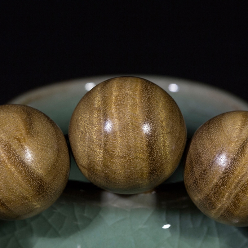 金丝香味老料桢楠小叶手链文玩男士楠木满金丝手链