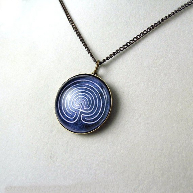 美国代购labyrinth手作复古复古迷迷宫单行道奥秘圆形项链