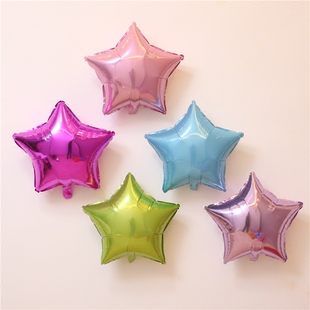 婚庆光板铝箔气球 生日party 星星铝箔气球 18寸五角星形铝膜气球