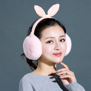 新款秋冬女士耳套耳捂时尚獭兔毛耳罩耳暖韩版可爱兔耳朵耳捂耳包