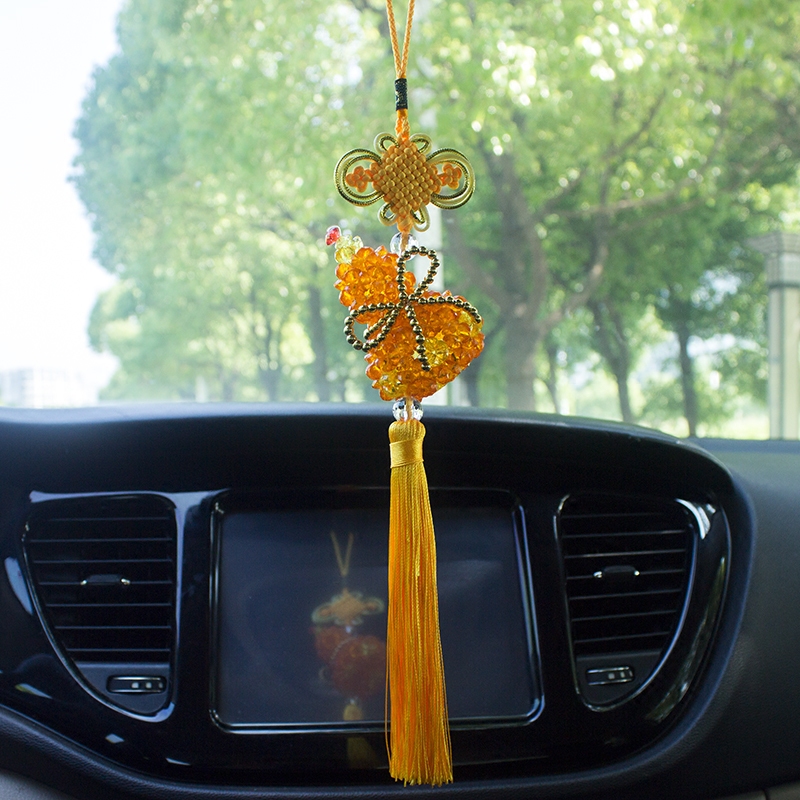 手工串珠成品汽车挂件平安招财中国结后视镜挂饰车挂