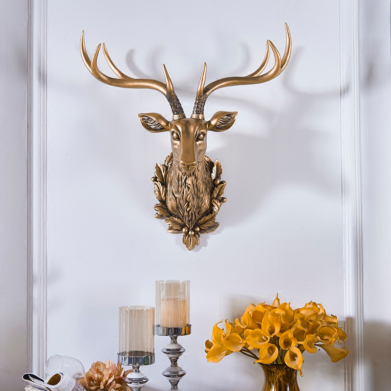 美式鹿头壁挂墙面墙壁装饰挂件客厅玄关创意壁饰