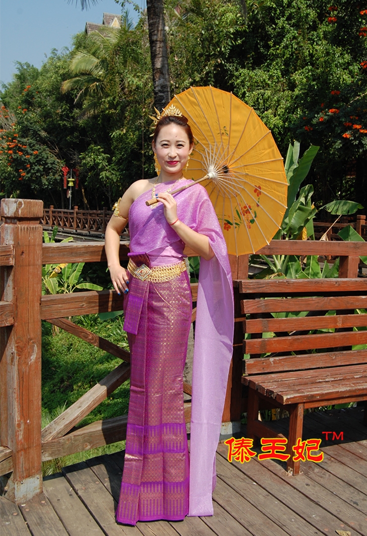 傣王妃服饰泰国傣族传统服装泼水节盛装迎宾服浅民族服装