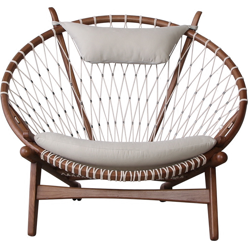 霍客森北欧实木躺椅半圆形午睡椅北欧品质家具全实木结构艺术人文气息