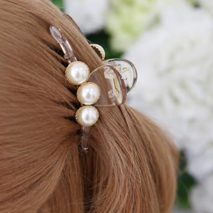 韩国进口流行成人发饰品简约百搭珍珠树脂发夹发饰