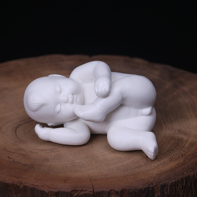 创意德化白瓷送子求子娃娃摆件卧室装饰可爱宝宝早生贵子婚庆礼物