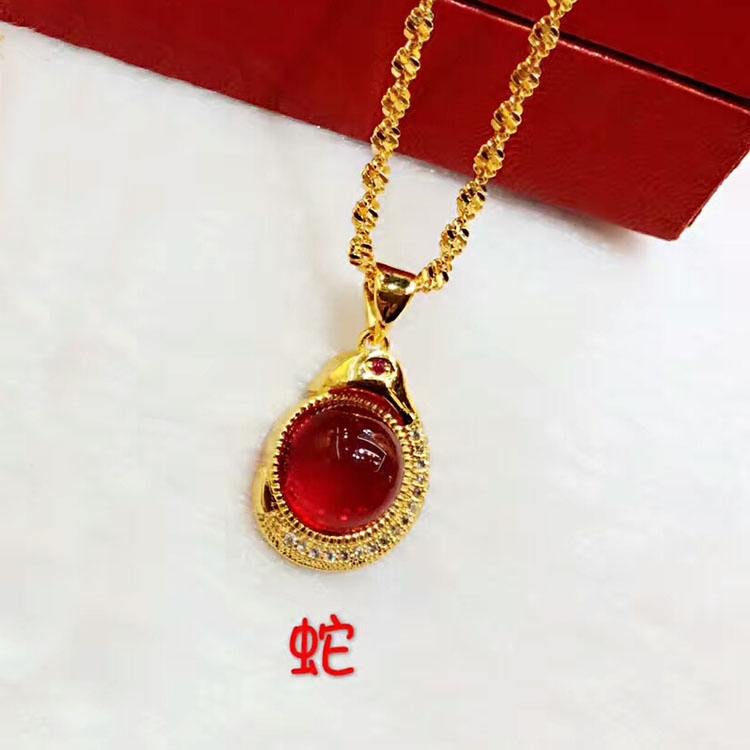 开运天然红玛瑙手串转运本命年十二生肖牛手链女镀金越南沙金吊坠