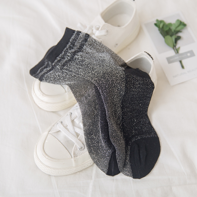 袜子女夏季薄款玻璃卡丝丝袜日系学院风水水晶中筒袜