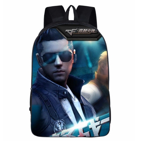 hx印花图案背包:cf穿越火线书包小学生男中学生刀锋灵狐者兰年级赛斯