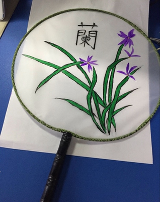 宫廷圆形扇子幼儿园手工创意美术绘画扇儿童diy材料空白扇面团扇