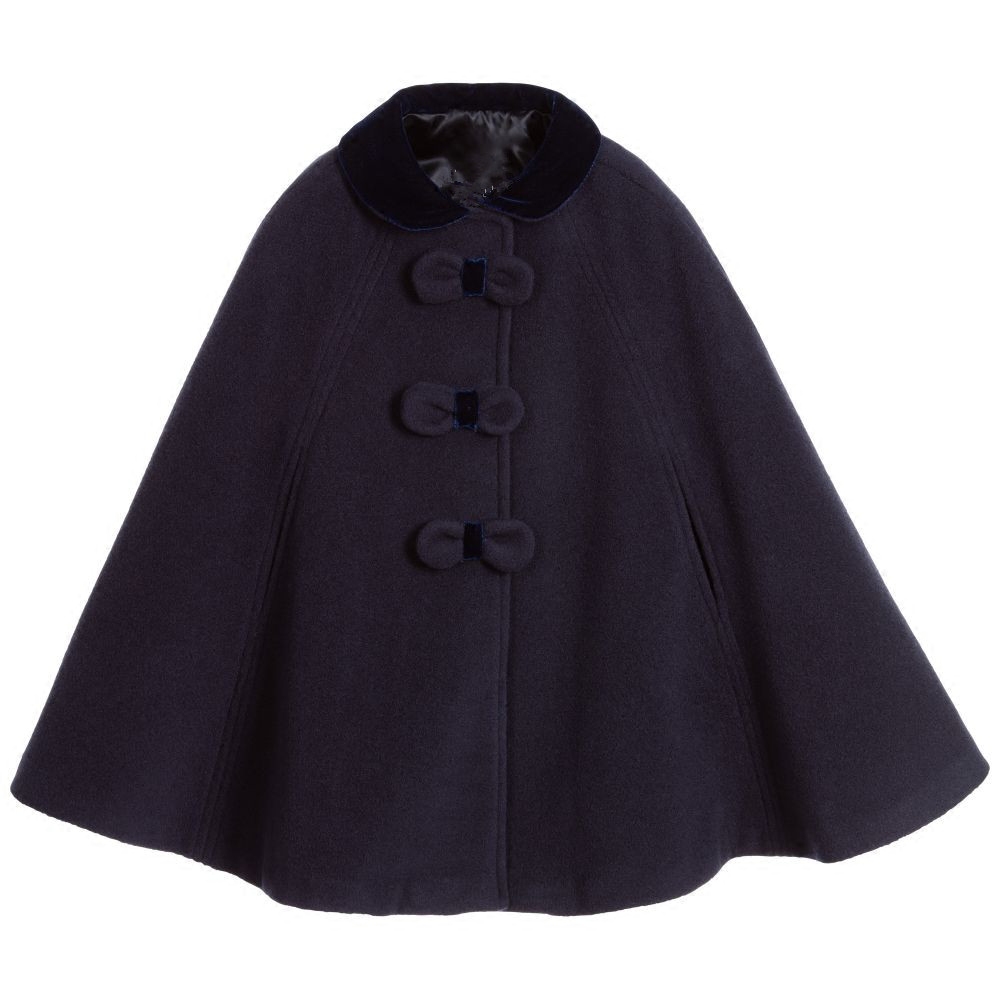 女童斗篷披肩外套2020秋冬新款中大毛呢夹棉披风