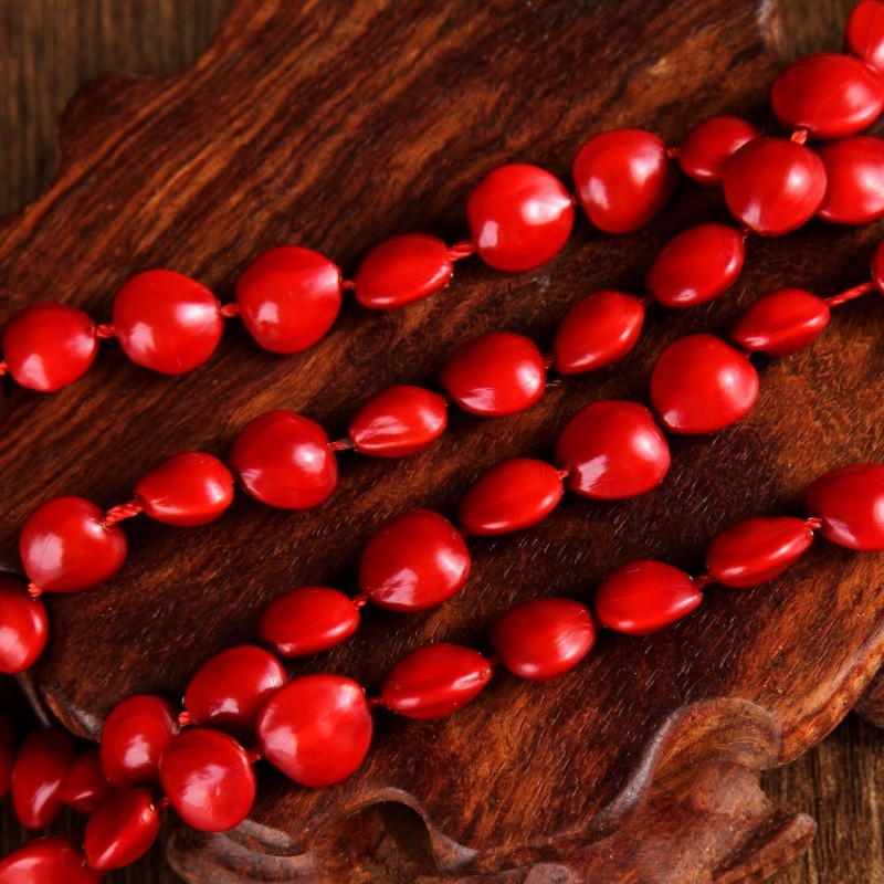 女友礼物天然108颗血菩提手串海红豆手链