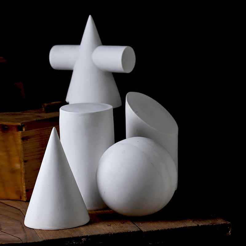 圆柱圆锥北欧工艺品创意树脂摆件几何体素描美术摆件