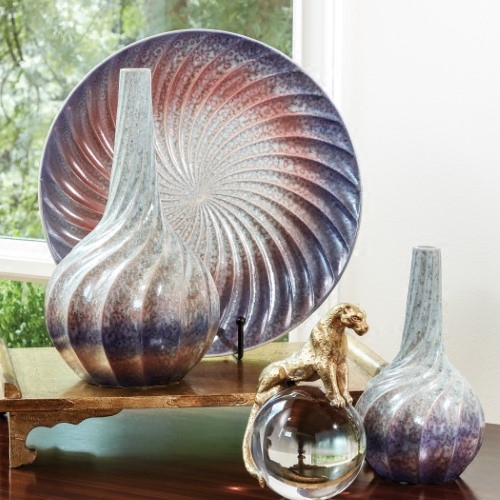 北卡美家葡萄牙进口扭曲纹理陶瓷花瓶现代客厅花瓶