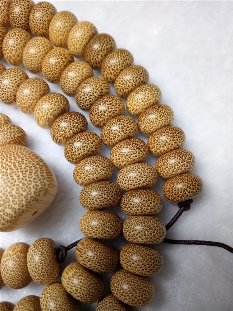 金丝竹料满佛珠手链男士珠长串算盘鱼子竹老龙血佛珠