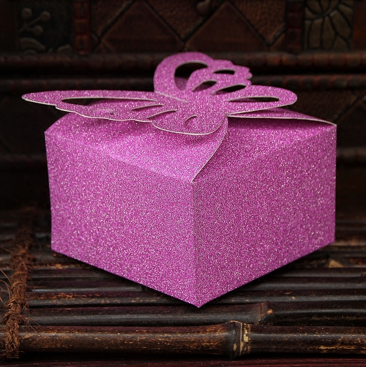 结婚喜庆婚礼喜糖糖盒糖果盒磨砂闪粉卡纸阿尔卑斯糖盒