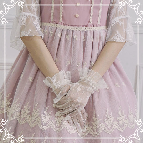 幸运星花嫁lolita蕾丝手套手套