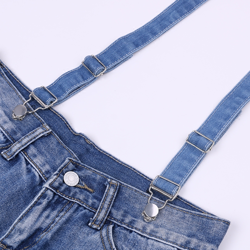 牛仔背带裤带子水洗牛仔裤背带无弹力布背带条平行不交叉