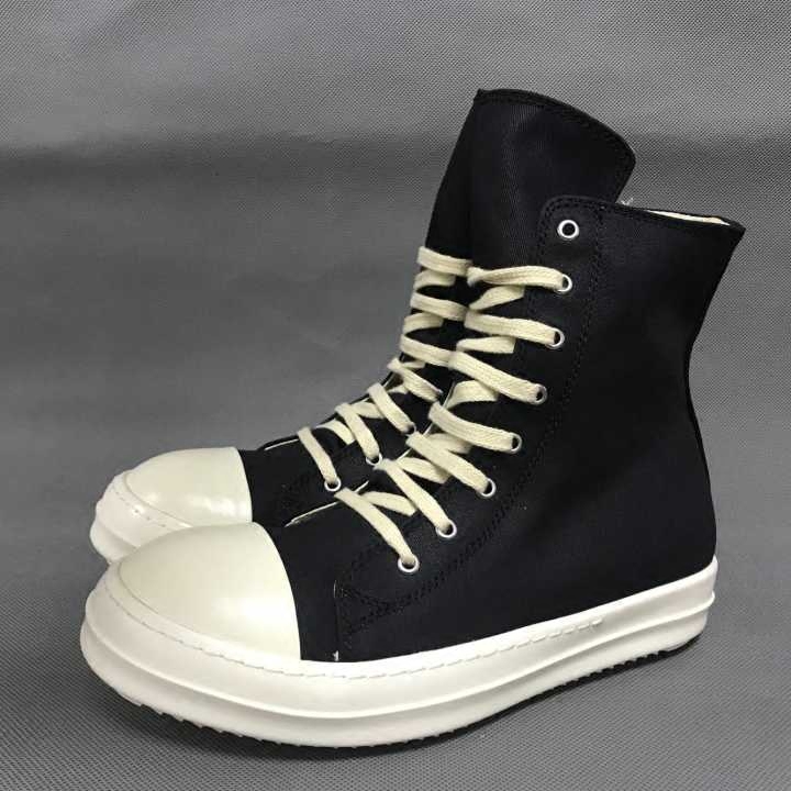 ro高帮帆布女鞋真皮系带情侣潮牌男鞋同款高帮鞋