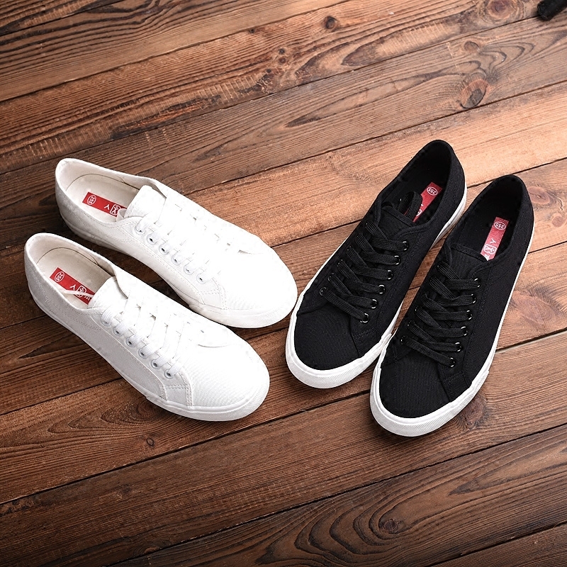 布鞋人本帆布男士休闲鞋子百搭小白鞋白色男鞋帆布鞋