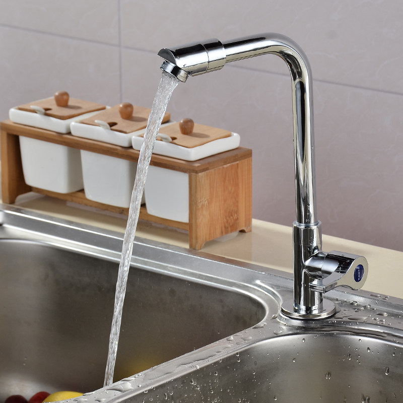 厨房水龙头 单冷洗碗盘面盆洗菜盆龙头全铜立式304不锈钢家用