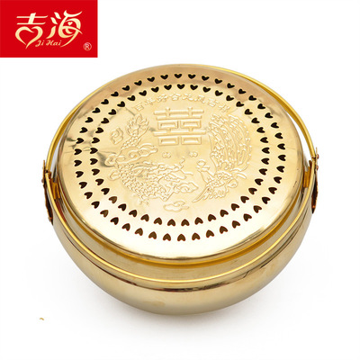 传统婚礼用品铜火炉婚庆铜火冲结婚火铳铜火囱手炉旺盆炉陪嫁嫁妆