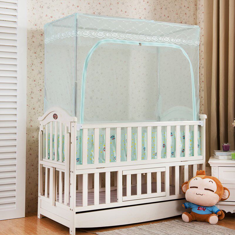 热卖定制婴儿床蚊帐罩子带支架防蚊bb儿童定做婴童小孩宝宝开门式