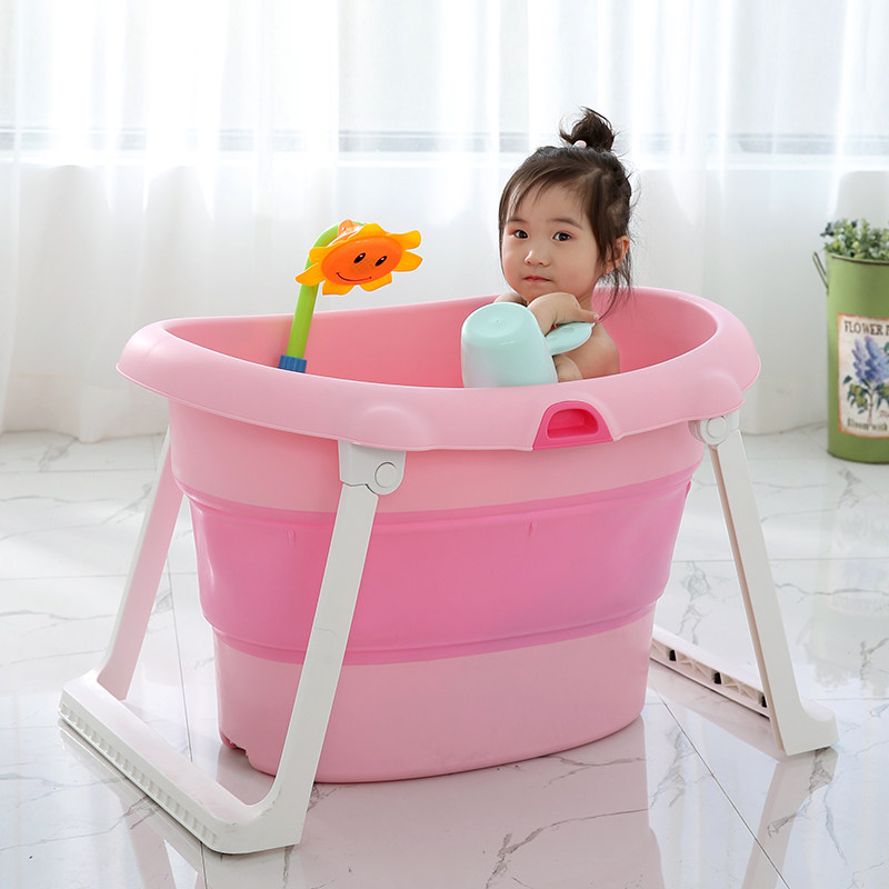 儿童洗澡桶可折叠宝宝浴桶可坐躺小孩洗澡盆大号浴盆婴儿泡澡加厚