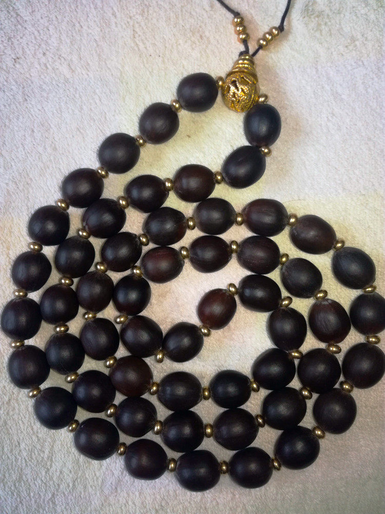 天然莲子菩提提子佛珠念珠54颗合金三通隔珠佛珠