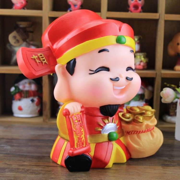 大号创意财神存钱罐儿童可爱卡通储钱罐防摔搪胶储蓄罐