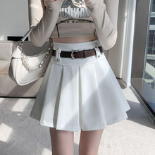 White pleated skirt, women's A-line suit, short skirt