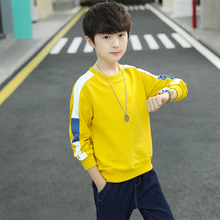 Boys' pure cotton long sleeved T-shirt with spring and autumn base for casual wear