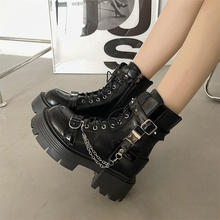 Thick soled versatile motorcycle British style sweet and cool Martin boots for women