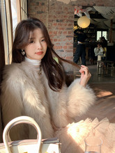 Faux fox fur small fragrant style jacket short environmentally friendly fur