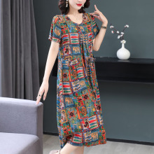 Cotton silk dress with floral quality assurance, soft and comfortable