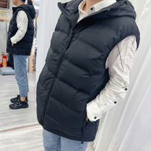 Korean version sports short hooded white duck down down vest