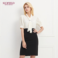 SCOFIELD women's simple commuter style contrast stitching short-sleeved dress SFOW83710Q
