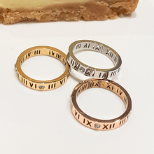 Roman numeral ring, women's titanium steel ring, luxurious feeling