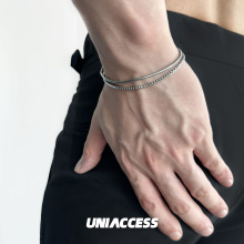 UNIACCESS钛钢双层叠戴手链