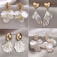 Yashuo Shell Flower Earrings for Women's New Style