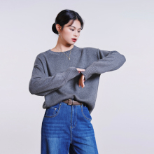 Round neck Basulan wool sweater, soft and sticky, suitable for both men and women