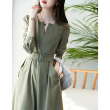 Original foreign trade discount dress for women with long sleeves, spring and autumn, high-end feeling, temperament, and slim design, pure skirt