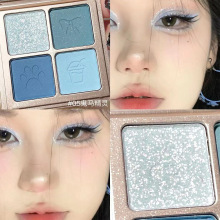 Eye shadow quad plate blue tannin denim clear and white