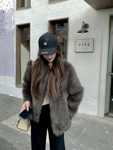 Korean version imitation fox fur short fur one piece jacket