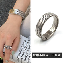 网红区区欧阳同款表带式重工钛钢手链男女韩版小众高级感复古手环