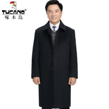 Official genuine dad cashmere coat for knee length warmth