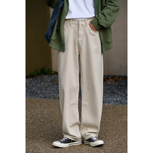 Long pants washed autumn apricot colored jeans