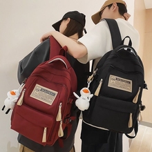 2024 New backpack for college students, middle and high school students, large capacity retro and simple backpack for outdoor travel