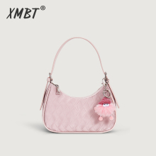 Cute texture original handbag for women 2024 new crescent shaped niche underarm bag single shoulder bag for girls crossbody small bag